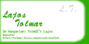 lajos tolmar business card